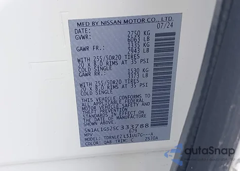 2025 Infiniti Qx60 Sensory Awd from USA, damaged, VIN 5N1AL1GS2SC333788